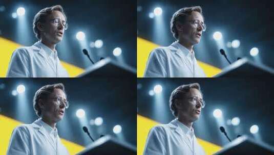 专家学者台上演讲科技创新未来高清在线视频素材下载