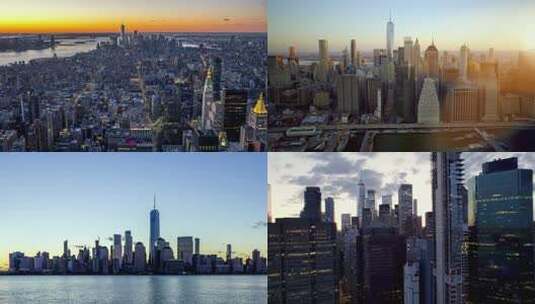 美国纽约地标建筑航拍高清在线视频素材下载