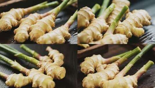 新鲜生姜微距特写素材高清在线视频素材下载