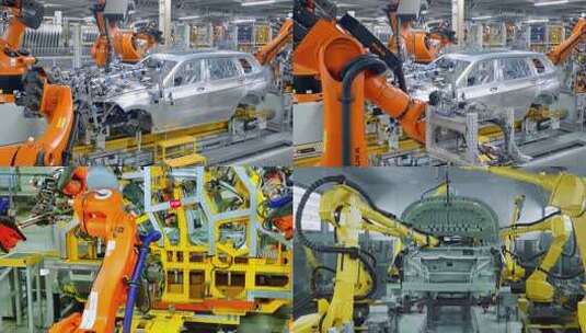 汽车工厂智能化自动化生产线高清在线视频素材下载