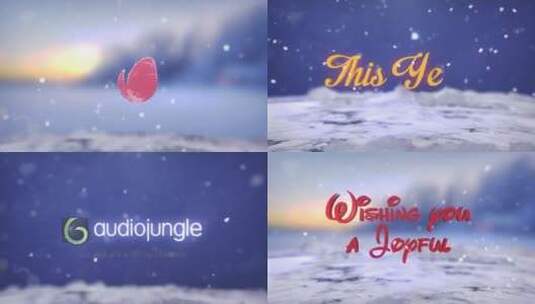 优雅圣诞节雪景标志动画LOGO展示AE模板高清AE视频素材下载