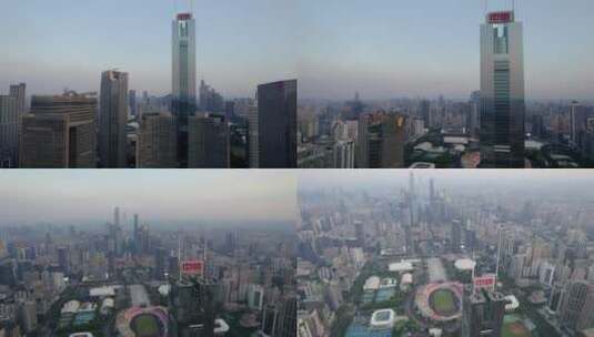 2022广州天河中信广场珠江新城中轴线高清在线视频素材下载
