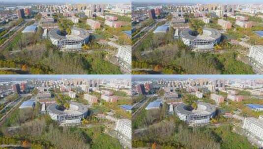 航拍陕西城市现代化发展建筑高清在线视频素材下载