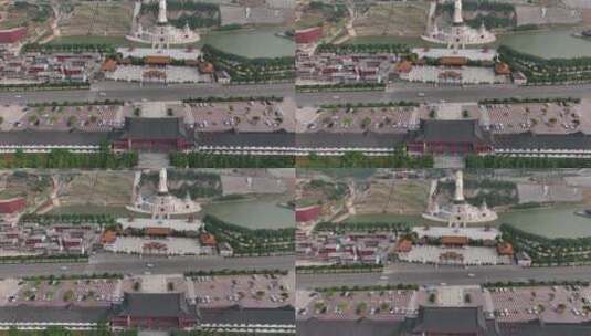 洛阳灵山寺大气宫殿航拍高清在线视频素材下载