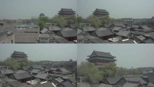 老北京城楼可调色钟楼鼓楼二环中心高清在线视频素材下载