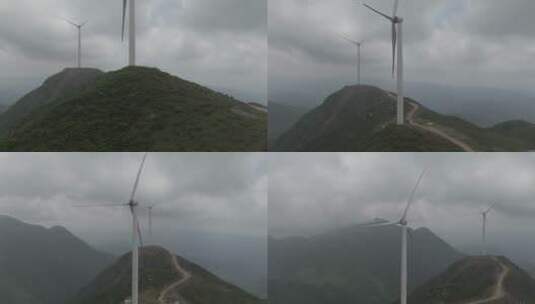 仙鹅塘风电场风车 环绕拍摄 原片高清在线视频素材下载