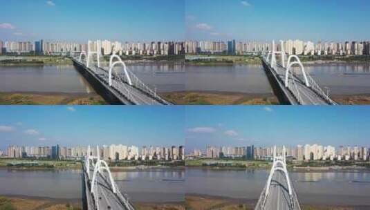 陕西汉中龙岗大桥右环绕高清在线视频素材下载