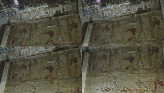 埃及神庙中的彩色浮雕高清在线视频素材下载