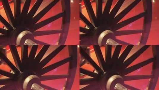 中国古代车轱辘车轴马车车轮高清在线视频素材下载