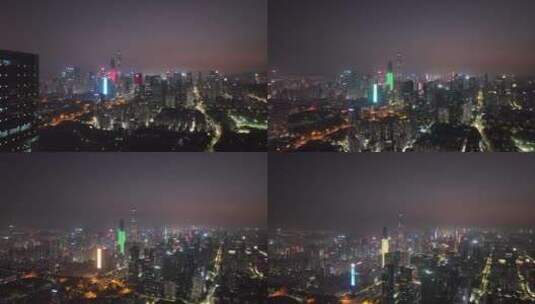深圳深南中路夜景航拍高清在线视频素材下载