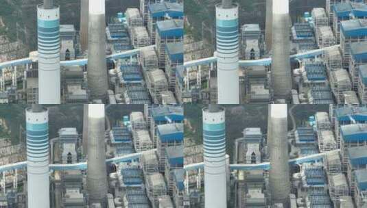 4k江门能源火力发电站公司主塔热力发电高清在线视频素材下载