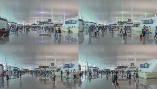 机场人流移动延时4K高清在线视频素材下载