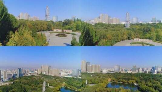 呼和浩特青城公园人民公园高清在线视频素材下载