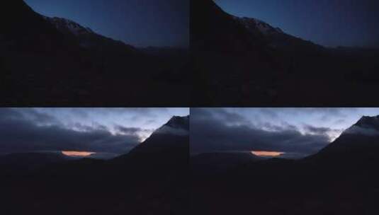 山区清晨凌晨日出微光高清在线视频素材下载
