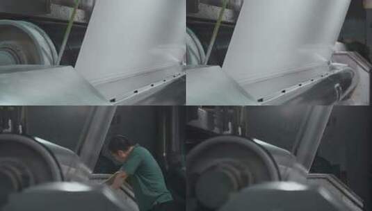 广东工厂视频中国沿海造纸厂卷纸自动化高清在线视频素材下载