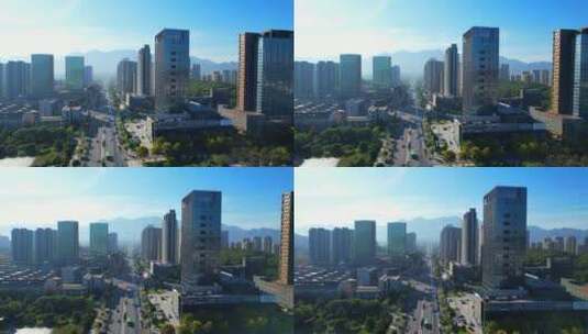 杭州桐庐县城市风光高清在线视频素材下载