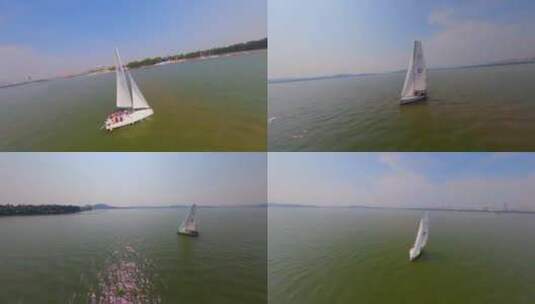 【fpv】穿越东湖帆船俱乐部高清在线视频素材下载
