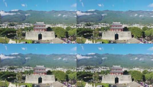 云南大理丽江古城旅游航拍高清在线视频素材下载