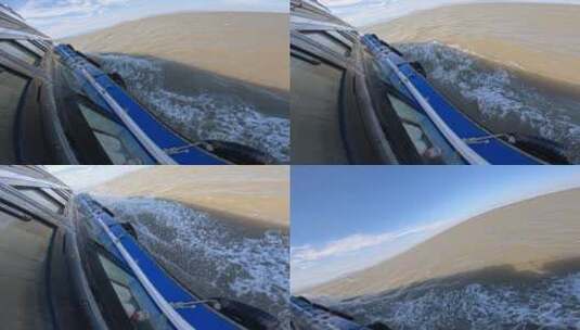 gopro拍摄福建嵛山岛游船的海浪高清在线视频素材下载