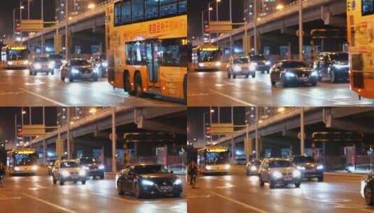 北京夜晚城市车流高清在线视频素材下载