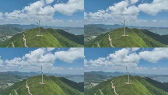 广东省惠州市双月湾山顶风光航拍高清在线视频素材下载