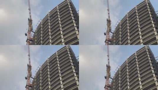 塔吊城市工地施工摇高清在线视频素材下载