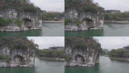 广西桂林象鼻山航拍4K视频高清在线视频素材下载