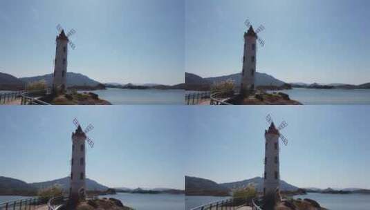 航拍千岛湖网红灯塔 4k高清在线视频素材下载