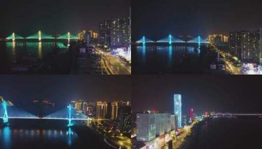 长江夜景航拍高清在线视频素材下载