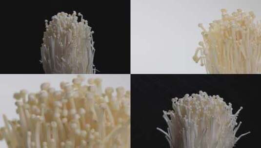 美食新鲜金针菇展示合集高清在线视频素材下载