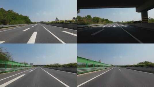 高速公路上行驶的汽车第一视角高清在线视频素材下载
