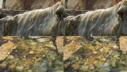瀑布山泉水小溪实拍镜头高清在线视频素材下载
