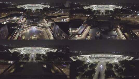 杭州火车东站夜景高清在线视频素材下载