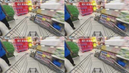 购物车延时超市穿梭 购物商场 购物中心高清在线视频素材下载
