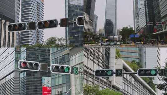 城市信号灯高清在线视频素材下载