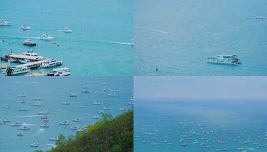 海湾港湾海面上游艇合集高清在线视频素材下载