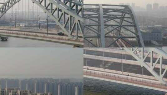 广陵区大桥船长焦航拍高清在线视频素材下载