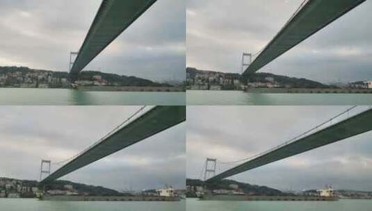 伊斯坦布尔博斯普鲁斯海峡大桥。土耳其。高清在线视频素材下载