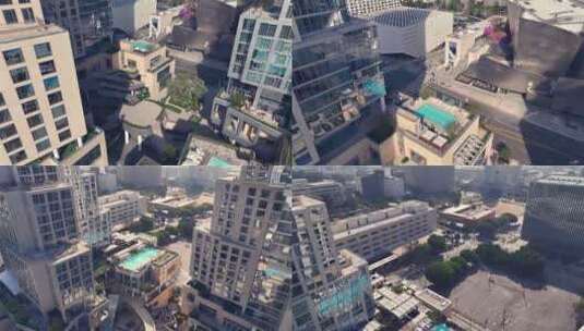 城市航拍加州好莱坞洛杉矶市中心摩天大楼高清在线视频素材下载