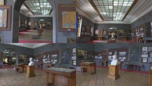 约瑟夫·斯大林博物馆的大厅高清在线视频素材下载