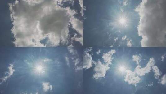 炙热的太阳直射烈日云遮日拨云见日高清在线视频素材下载