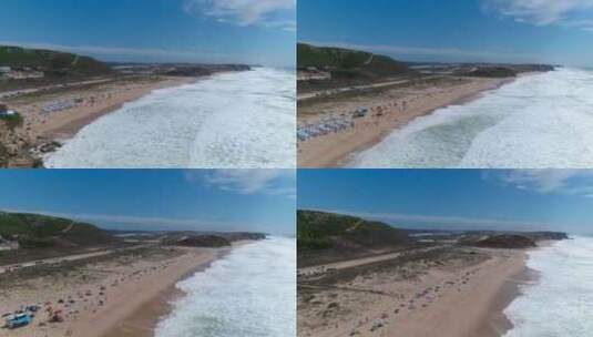 夏日清晨海滩天线高清在线视频素材下载