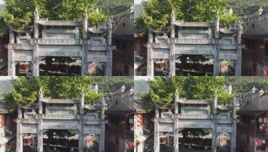 贵州航拍镇远古镇中式古迹历史文化街道场景高清在线视频素材下载