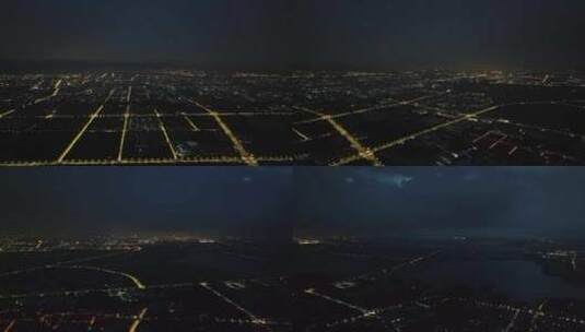 苏州吴江区夜景航拍高清在线视频素材下载