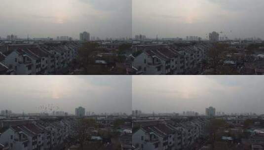 航拍河南安阳老城区城市建筑风光高清在线视频素材下载