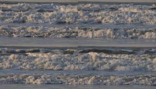 威海金海湾涌动的海浪高清在线视频素材下载