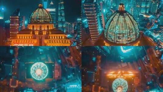 中国平安银行大厦夜景高清在线视频素材下载
