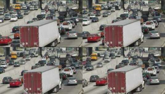 高速公路上交通缓慢高清在线视频素材下载