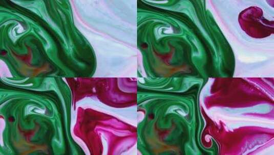绿色和紫色颜料混合的背景高清在线视频素材下载