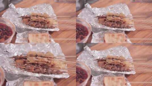 外卖烧烤锡纸一次性餐盒垃圾食品 (1)高清在线视频素材下载